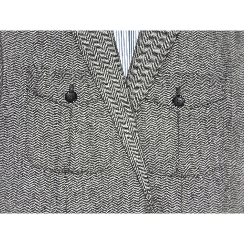Banana Republic Tailored  Gray Herringbone 2 Button Wool Blend Blazer Men's‎ 38R